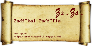 Zsákai Zsófia névjegykártya